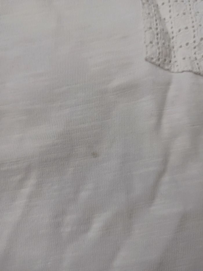 T-shirt blanc fille Okaïdi taille 12 ans en bon état - photo numéro 2