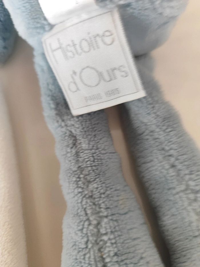 Doudou ourson nounours ours bleu mouchoir histoire d'ours - photo numéro 6