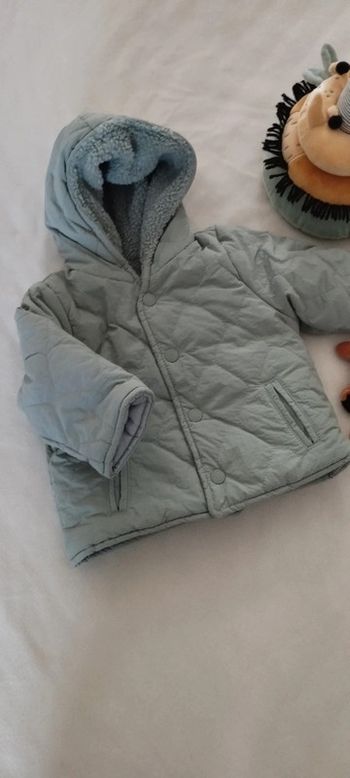 Manteau vert/gris 6 mois