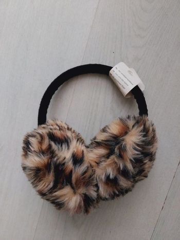 Headband cache oreilles hiver léopard en fausse fourrure Réglable