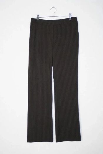 Pantalon chocolat fines rayures blanches coupe classique H&M taille 38
