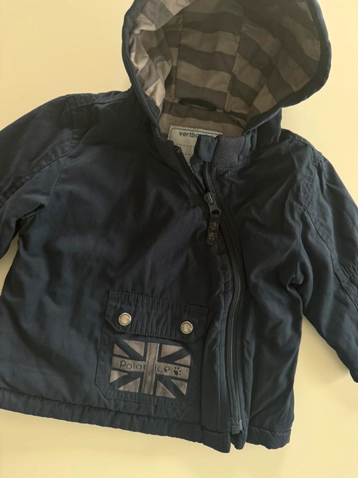 Manteau bleu marine Vertbaudet Taille 12 mois - photo numéro 3