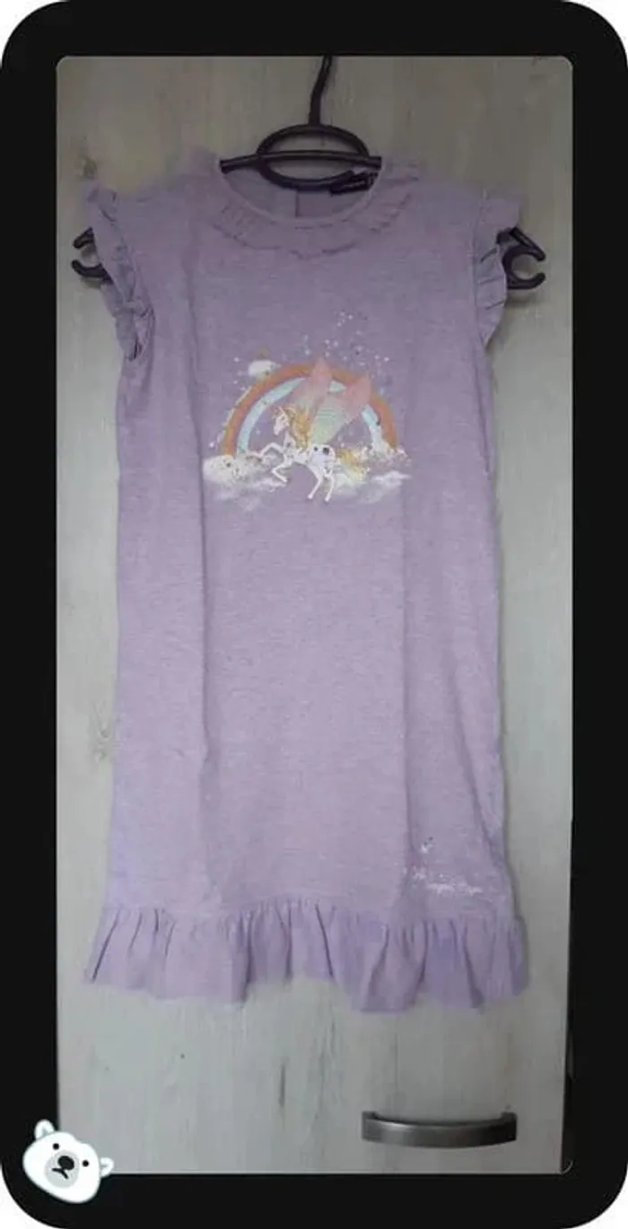 Chemise de nuit sergent major parme "licorne" 10 ans en parfait état