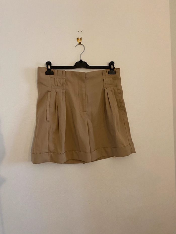 Short taille haute beige