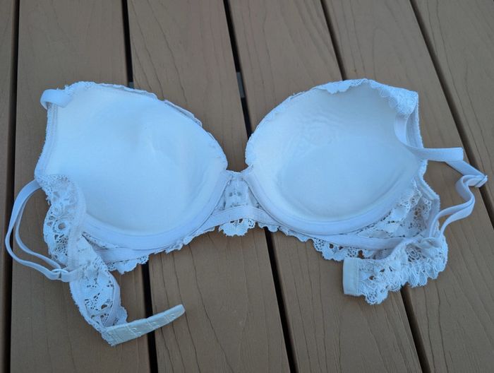 Lot soutient gorge 90 C blanc dentelle push up - photo numéro 3