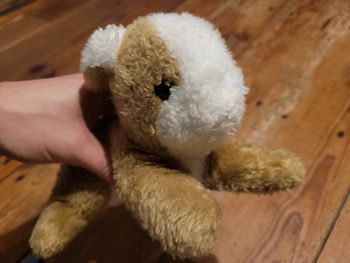 RARE Boulgom Lapin miel brun marron blanc 22cm peluche doudou collection Made in France