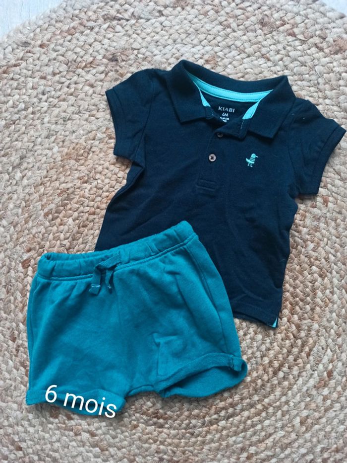 Ensemble short/polo kiabi taille 6 mois