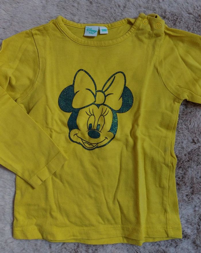 T-shirt jaune Minnie 18M - photo numéro 2