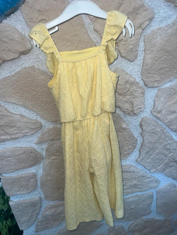 Combinaison combi salopette jaune à broderies Primark fluide flare jaune 3-4 ans 3 4 - photo numéro 2