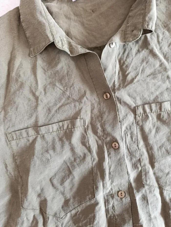 Chemise légère oversize Please L vert kaki 100% lyocell décontractée - photo numéro 8