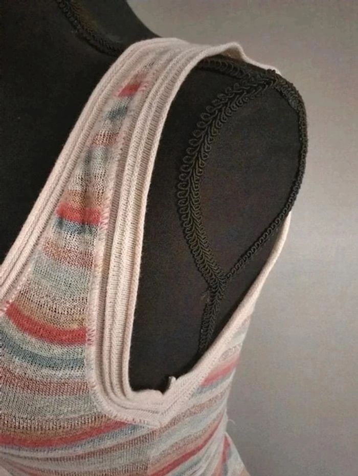 Top Kookaï sans manche rayé multicolore taille 36 - photo numéro 5