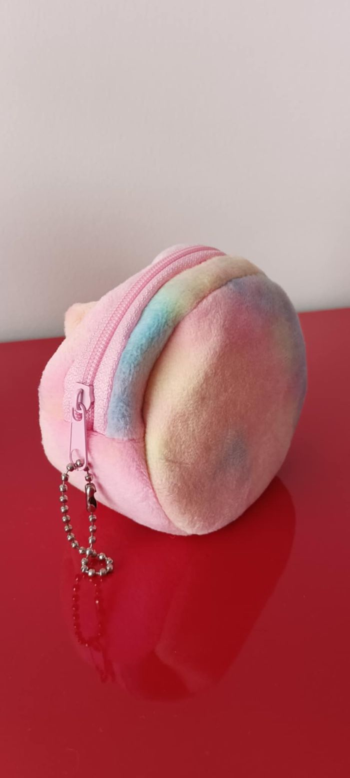 Petit porte-monnaie multicolore en peluche pour enfant modèle lapin - photo numéro 2