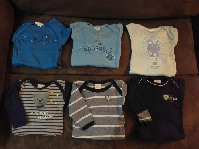 Lot de 6 bodies manches longues Absorba