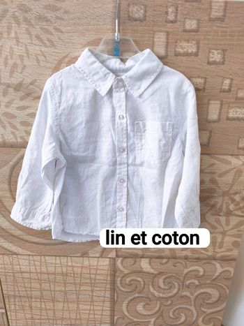 Chemise blanche lin et coton de