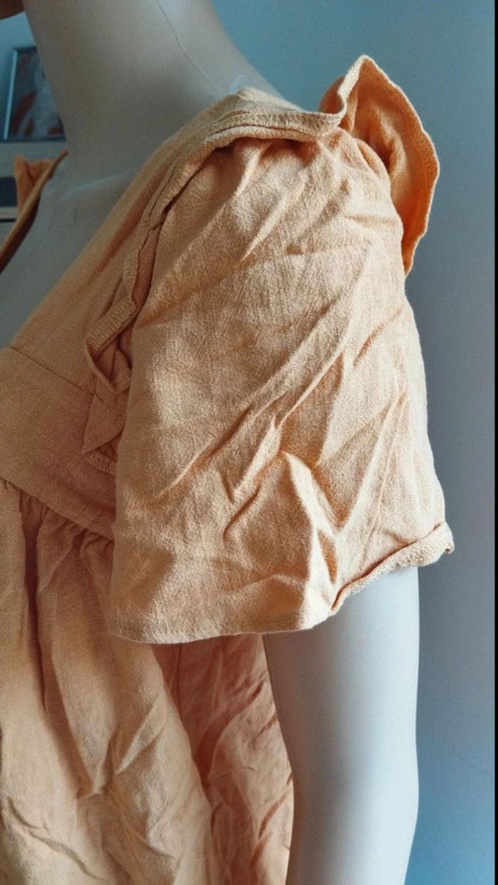 Top haut blouse orange femme taille s - photo numéro 8