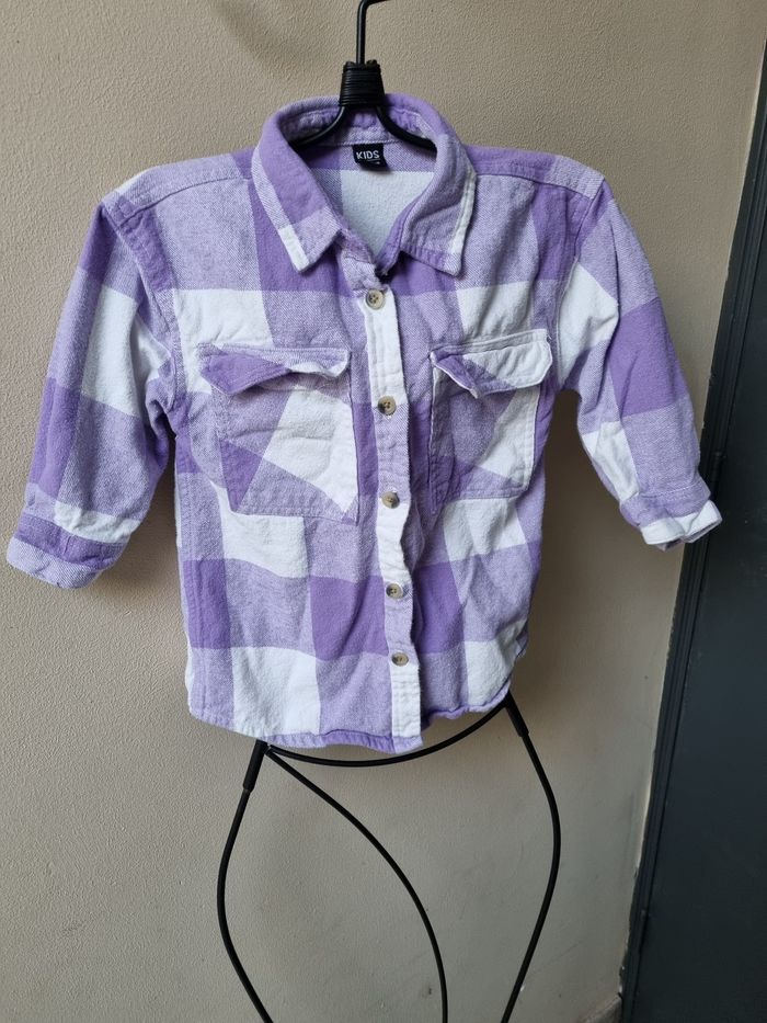 Chemise à carreaux blancs et violets - photo numéro 2