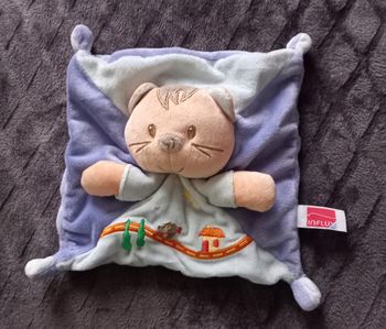 Doudou carré plat Chat - Maison - Hérisson- Influx