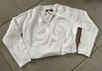 Pull cache cœur fille Okaidi 5 ans neuf
