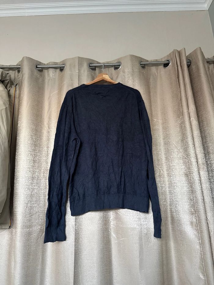 Pull col V Tommy Hilfiger – Taille XL – Coton & cachemire – Bleu marine - photo numéro 7