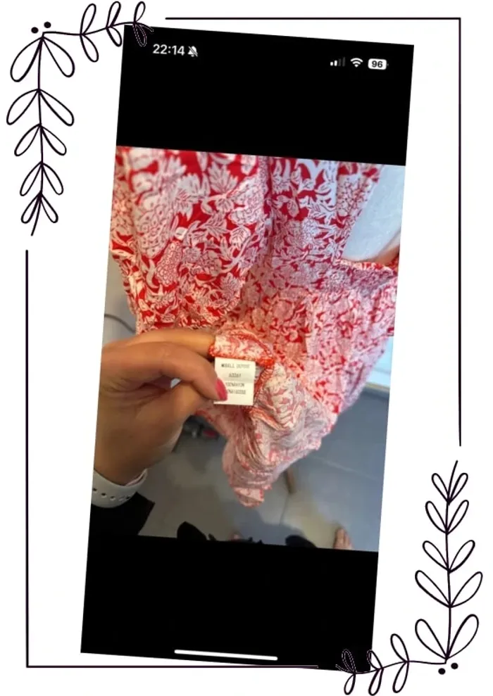 Robe d’été fleurie rouge et blanche neuve - photo numéro 5
