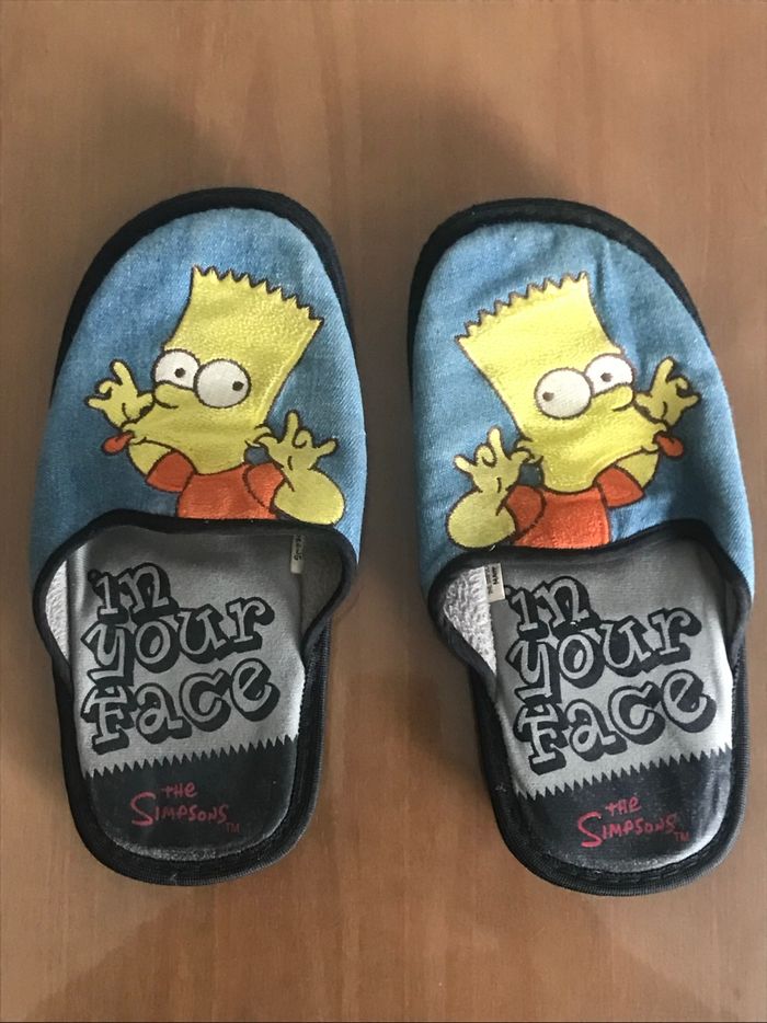 Chaussons mules enfant bleu Bart Simpson Pointure 34