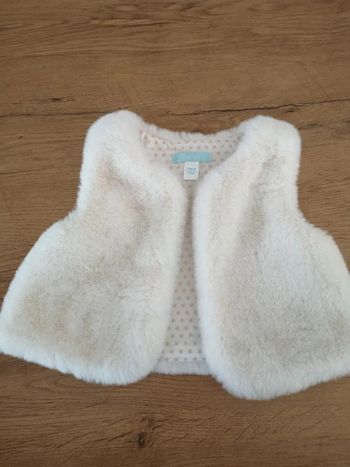 Gilet sans manches blanc obaibi 12 mois