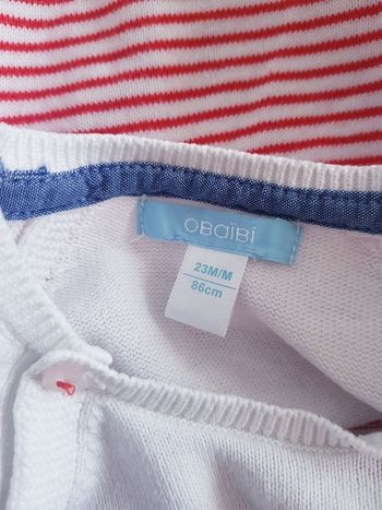 Obaïbi - Pull marinière longues manches en tricot fine jauge