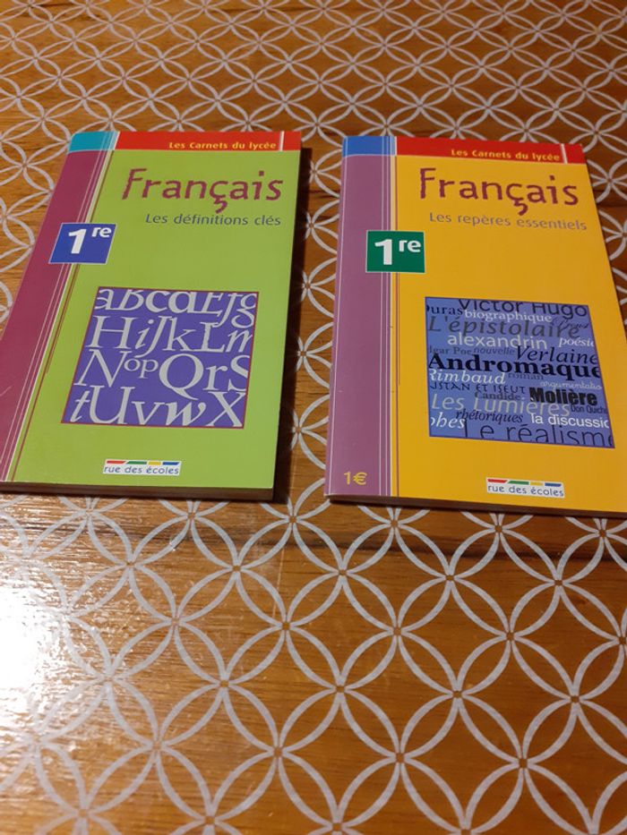Lot de 2 mini-livres Français 1ere