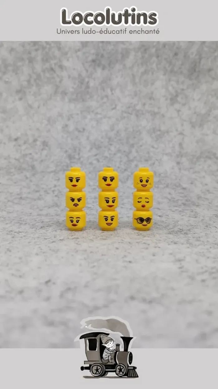 🚂 Lot de 9 têtes féminines ▪ compatibles Lego et génériques - photo numéro 3