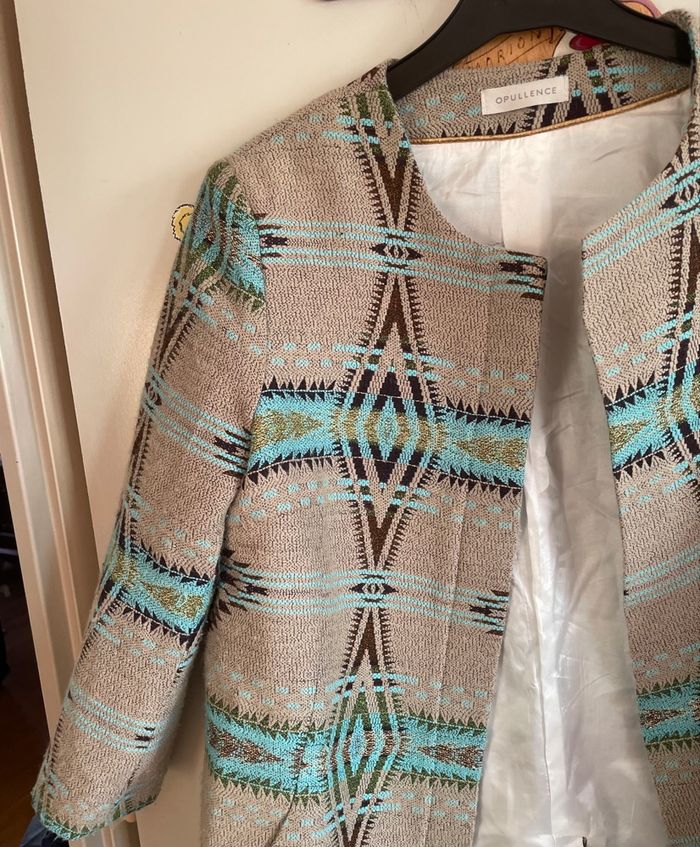 Veste avec épaulettes à motifs, taille 36, marque Opullence - photo numéro 2
