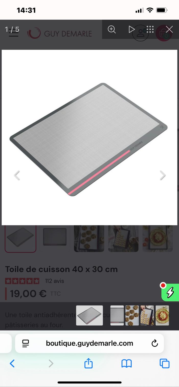 Toile cuisson Guy Demarle  40x30 - photo numéro 2
