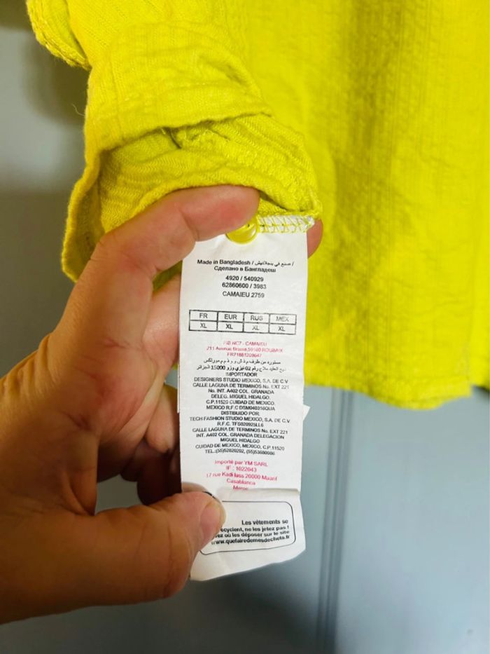 Magnifique blouse manches courtes en coton à volants • camaïeu • taille XL - photo numéro 8