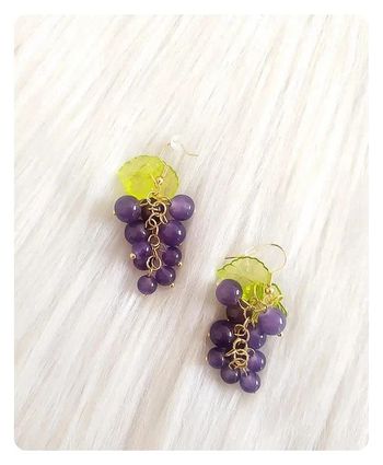 Boucles d'oreilles pendantes perles grappes de raisin