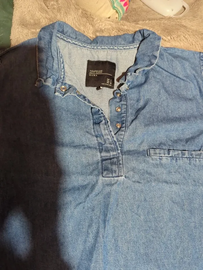 Top chemise en jean zara - photo numéro 4