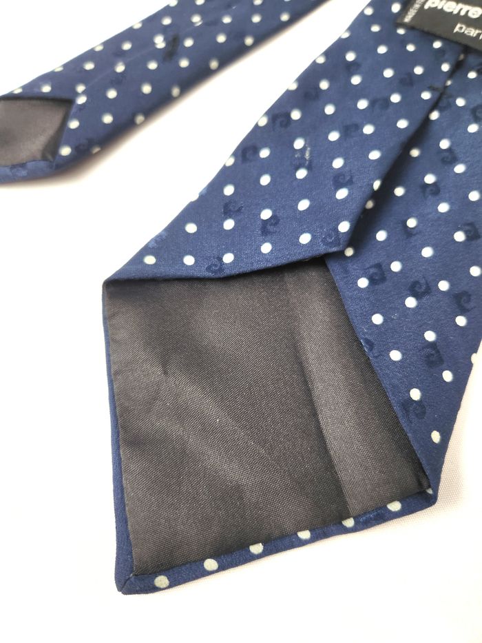 Cravate en Soie Pierre Cardin Bleue à Pois - photo numéro 3