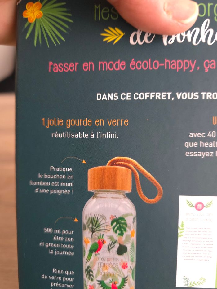 Coffret gourde en verre + livre de 40 conseils et astuces neuf idéal cadeau de Noël - photo numéro 4