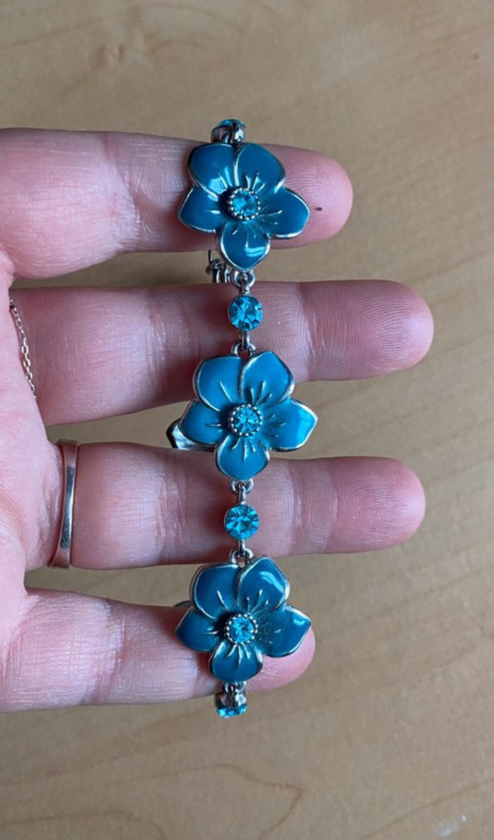 Bracelet fleurs bleues Bleu Citron