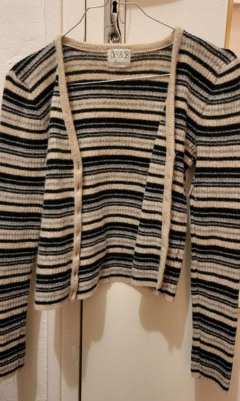 Gilet a rayures noir en nylon