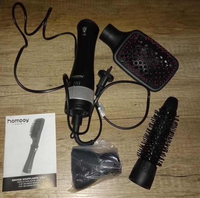 Brosse soufflante 3 en 1 . Sèche cheveux, lisse, bouche, brosse, homday care 1000 w - photo numéro 3
