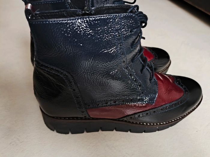 Boots Andréfia noir et bordeaux en 38 - photo numéro 2