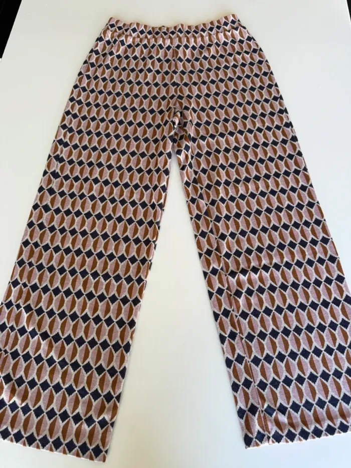 Pantalon fluide imprimé vintage benetton