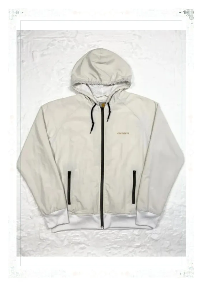 Carhartt veste coupe-vent blanche homme taille M avec détails de style