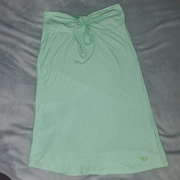 Tunique sans manche - Verte à rayure - Broderie 👕 Roxy - Taille L
