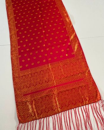 Tissu Balinais - Rouge et Or - 54 x 198 cm
