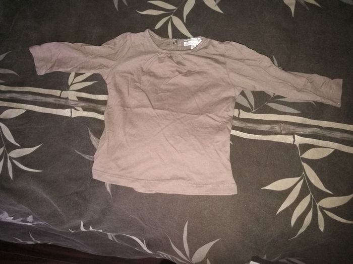 Tee shirt manches longues marron 12 mois