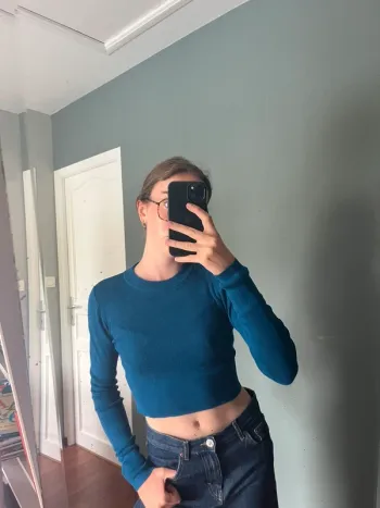 pull tendance crop top bleu S