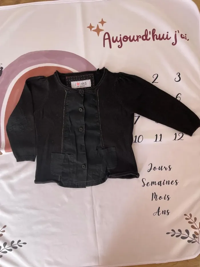 🖤👧 Chemise noire IKKS bébé fille – Taille 2 ans