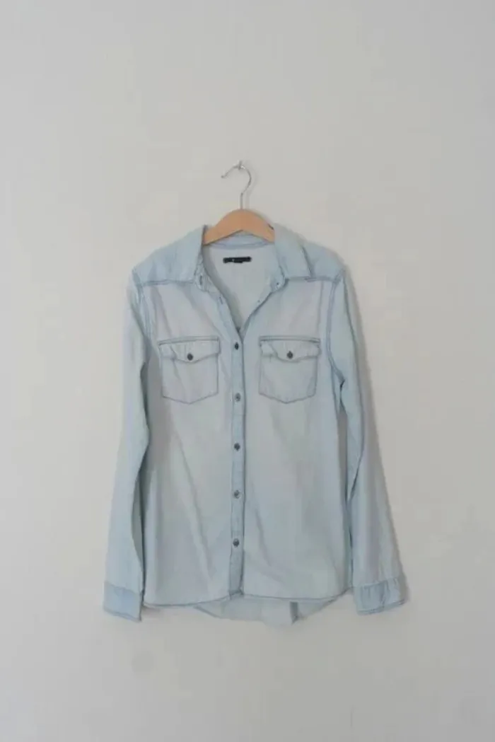 Chemise en jeans bleached (jeans blanchi) Kiabi 12 ans