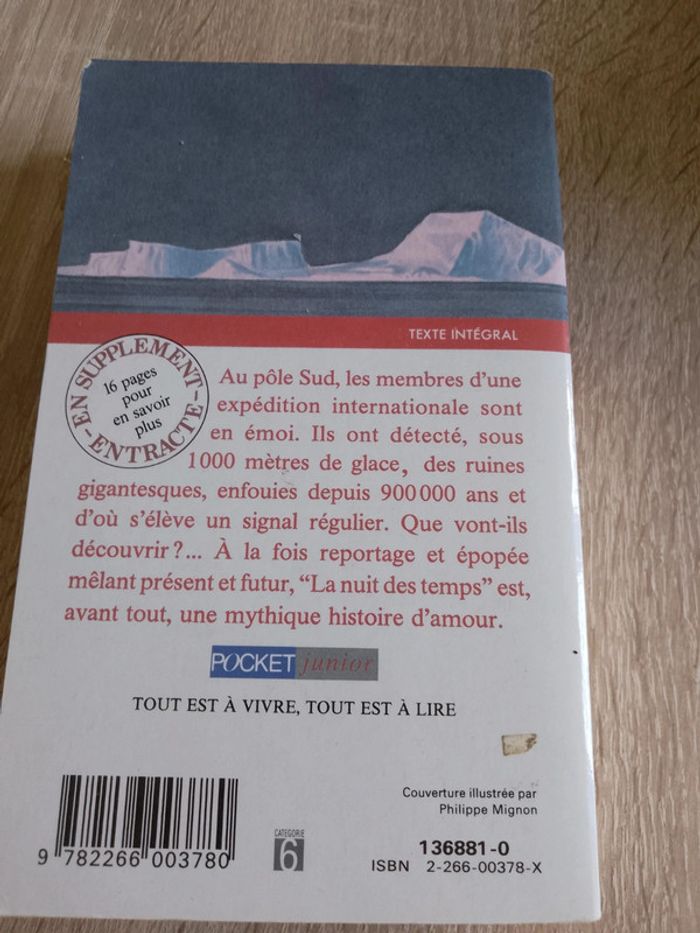 Livre  pocket junior " la nuit des temps" de René Barjavel - photo numéro 2