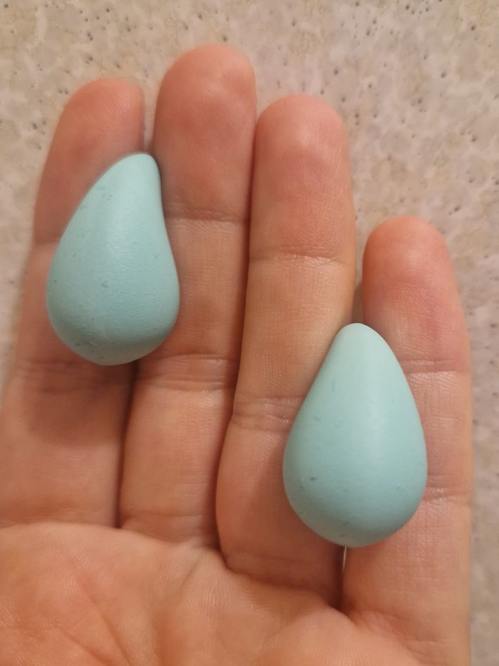 Paire de boucles d’oreilles en forme de gouttes vert d'eau - photo numéro 2